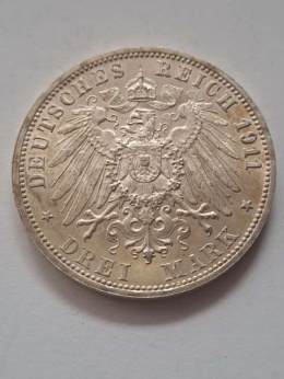 Niemcy 3 Marki Wirtembergia 1911 r