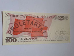 Banknot 100 zł Ludwik Waryński 1986 r seria RT