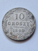 Królestwo Kongresowe 10 groszy Mikołaj I 1840 r