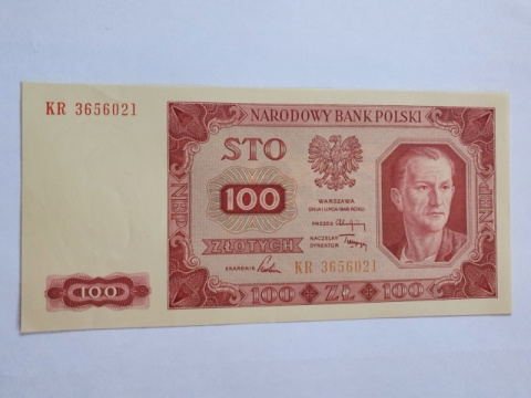 Banknot 100 zł 1948 r seria KR