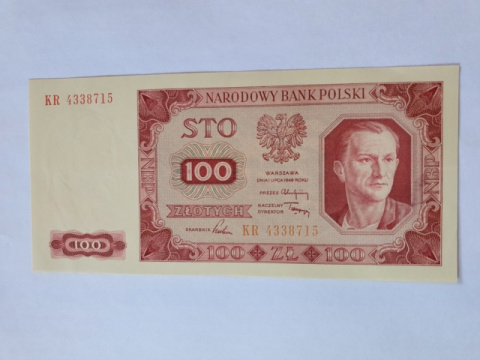 Banknot 100 zł 1948 r seria KR