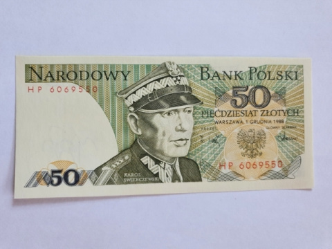 Banknot 50 zł Karol Świerczewski 1988 r seria HP