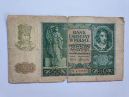 Banknot 50 złotych 1940 r seria B