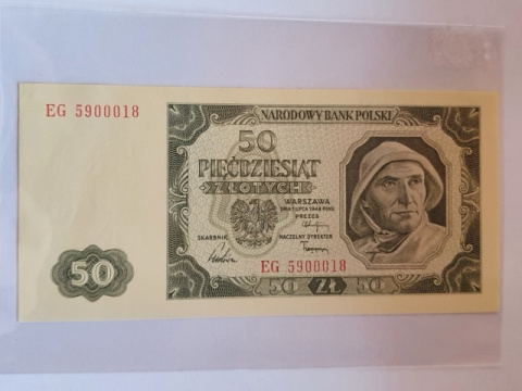 Banknot 50 złotych 1948 r seria EG