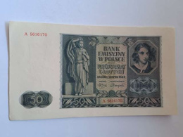 Banknot 50 złotych 1941 r seria A