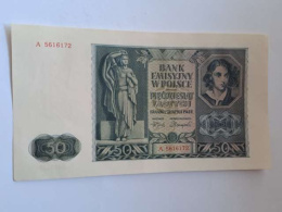 Banknot 50 złotych 1941 r seria A