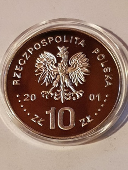 10 zł Jan III Sobieski 2001 r półpostać