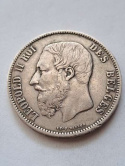 Belgia 5 Franków Leopold II 1873 r