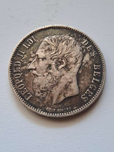 Belgia 5 Franków Leopold II 1869 r