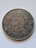 Belgia 5 Franków Leopold II 1869 r