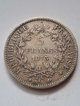 Francja 5 Franków Herkules 1873 r