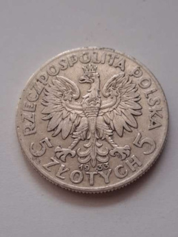 5 zł Głowa Kobiety 1933 r