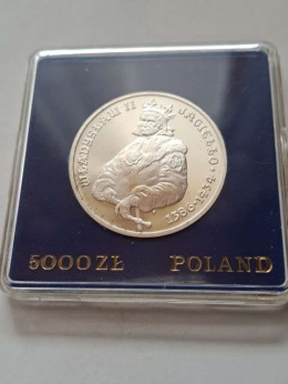 5000 zł Władysław II Jagiełło 1989 r półpostać