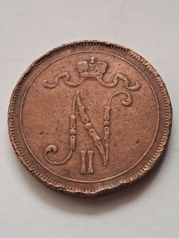 Finlandia 10 Pennia Mikołaj II 1908 r