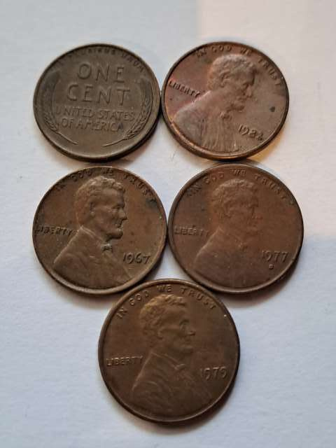 USA 1 cent Lot 5 szt różne lata