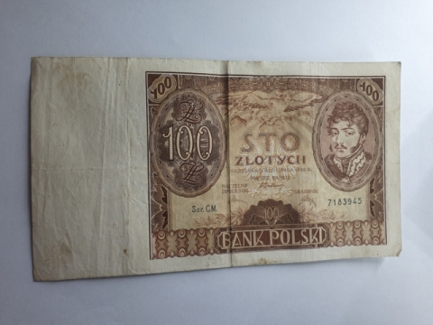 Banknot 100 złotych 1934 r seria CM