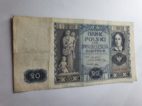 Banknot 20 zł 1936 r seria CB