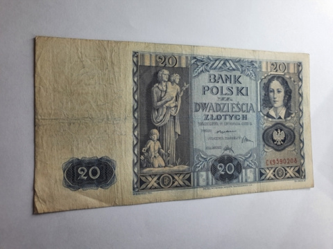 Banknot 20 zł 1936 r seria CK