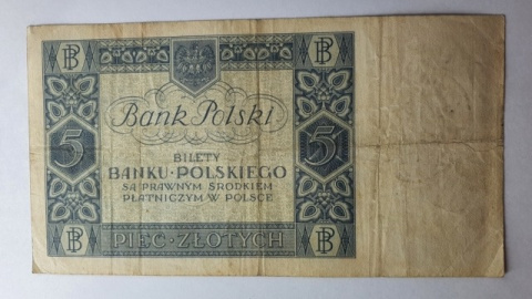 Banknot 5 zł 1930 r seria BF
