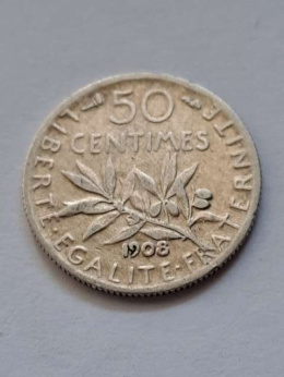 Francja 50 Centimes 1908 r