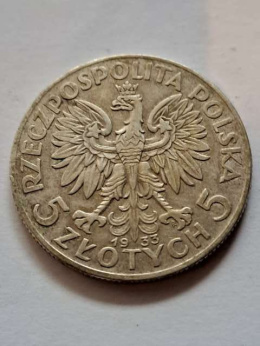 5 zł Głowa Kobiety 1933 r