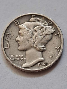 USA 10 Centów Mercury 1945 r