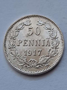 Finlandia 50 Pennia Mikołaj II 1917 r