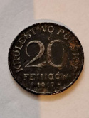 Królestwo Polskie 20 Fenigów 1917 r