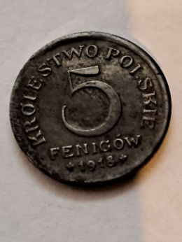 Królestwo Polskie 5 Fenigów 1918 r