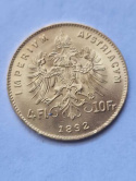 Austria 4 Floreny /10 Franków 1892 r nowe bicie