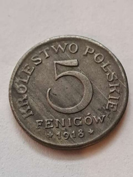 Królestwo Polskie 5 Fenigów 1918 r