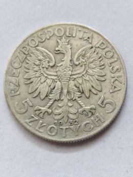 5 zł Głowa Kobiety 1932 r znak