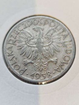 5 złotych Rybak 1958 r wąska