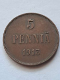 Finlandia 5 Pennia Mikołaj II 1913 r