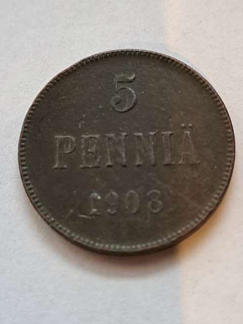 Finlandia 1 Penni Mikolaj II 1908 r