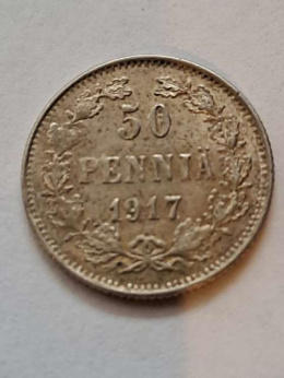 Finlandia 50 Pennia Mikołaj II 1917 r