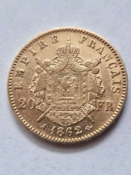 Francja 20 Franków Napoleon III 1862 r