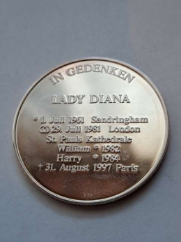 Medal Lady Diana 1997 r