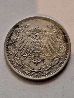 Niemcy 1/2 Marki Wilhelm II 1918 r A