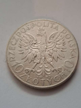 10 zł Głowa Kobiety 1932 r znak