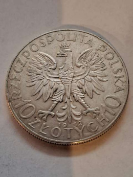 10 zł Głowa Kobiety 1932 r znak