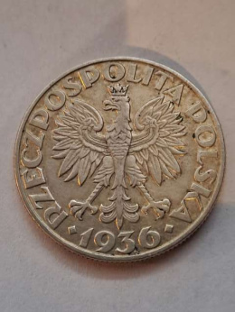 5 zł Żaglowiec 1936 r