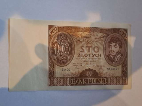 Banknot 100 zł 1934 r seria CO