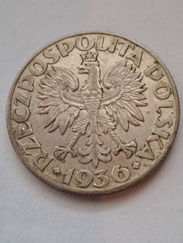 5 zł Żaglowiec 1936 r