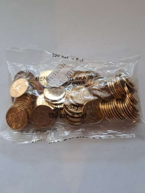 5 Groszy 2011 r worek 100 szt