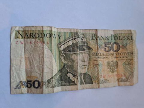 Banknot 50 zł Karol Świerczewski 1979 r seria CW