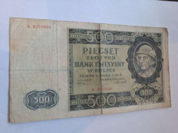 Banknot 500 złotych 1940 r seria A