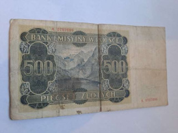 Banknot 500 złotych 1940 r seria A