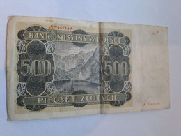 Banknot 500 złotych 1940 r seria A