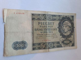 Banknot 500 złotych 1940 r seria A